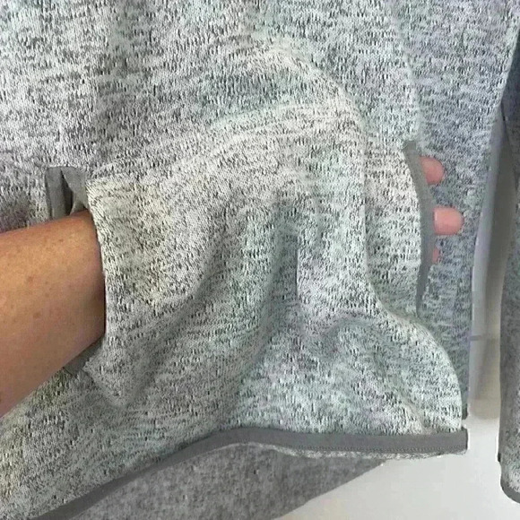 Thread & Supply Womens M Hooded LS 1/4 Button Pullover Heather Gray Pockets - Picture 3 of 13